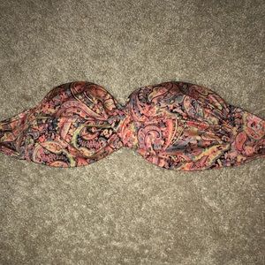 printed strapless bikini